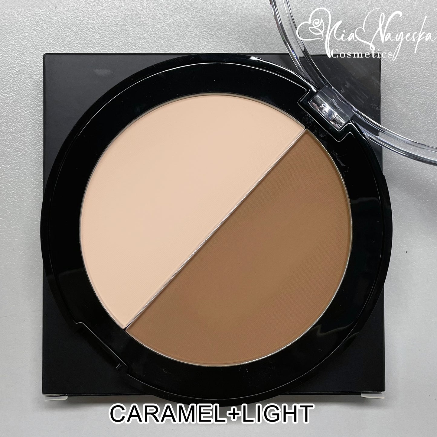 Perfectly Polished: Mia Nayeska Dual-Tone Face Powder – Customizable Coverage & Radiant Contour