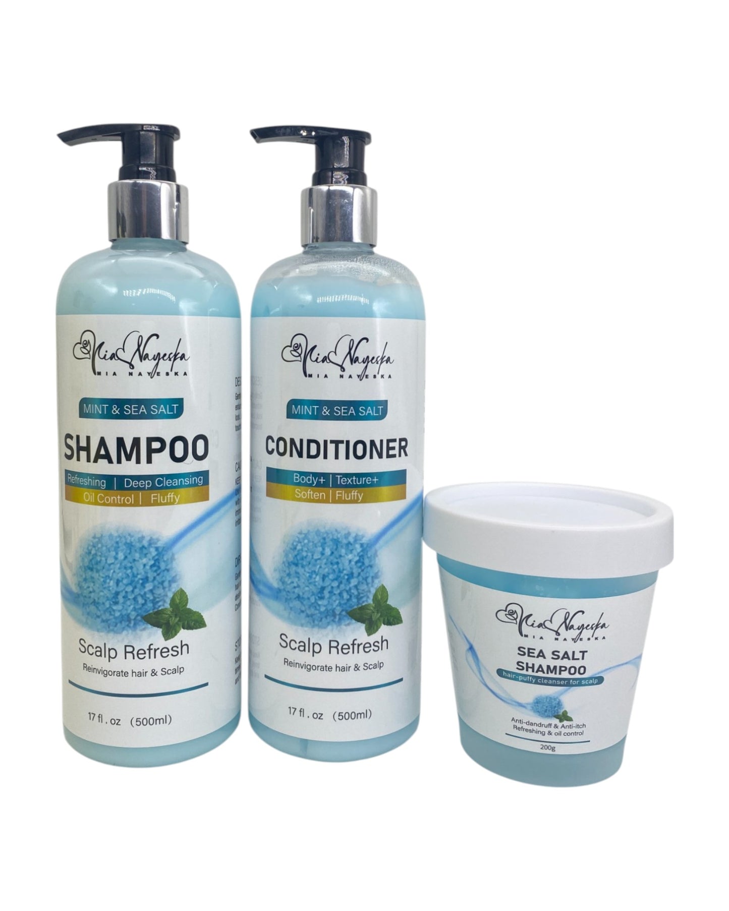 Sea Salt Mint Hair Treatment Set – Complete Scalp & Hair Detox
