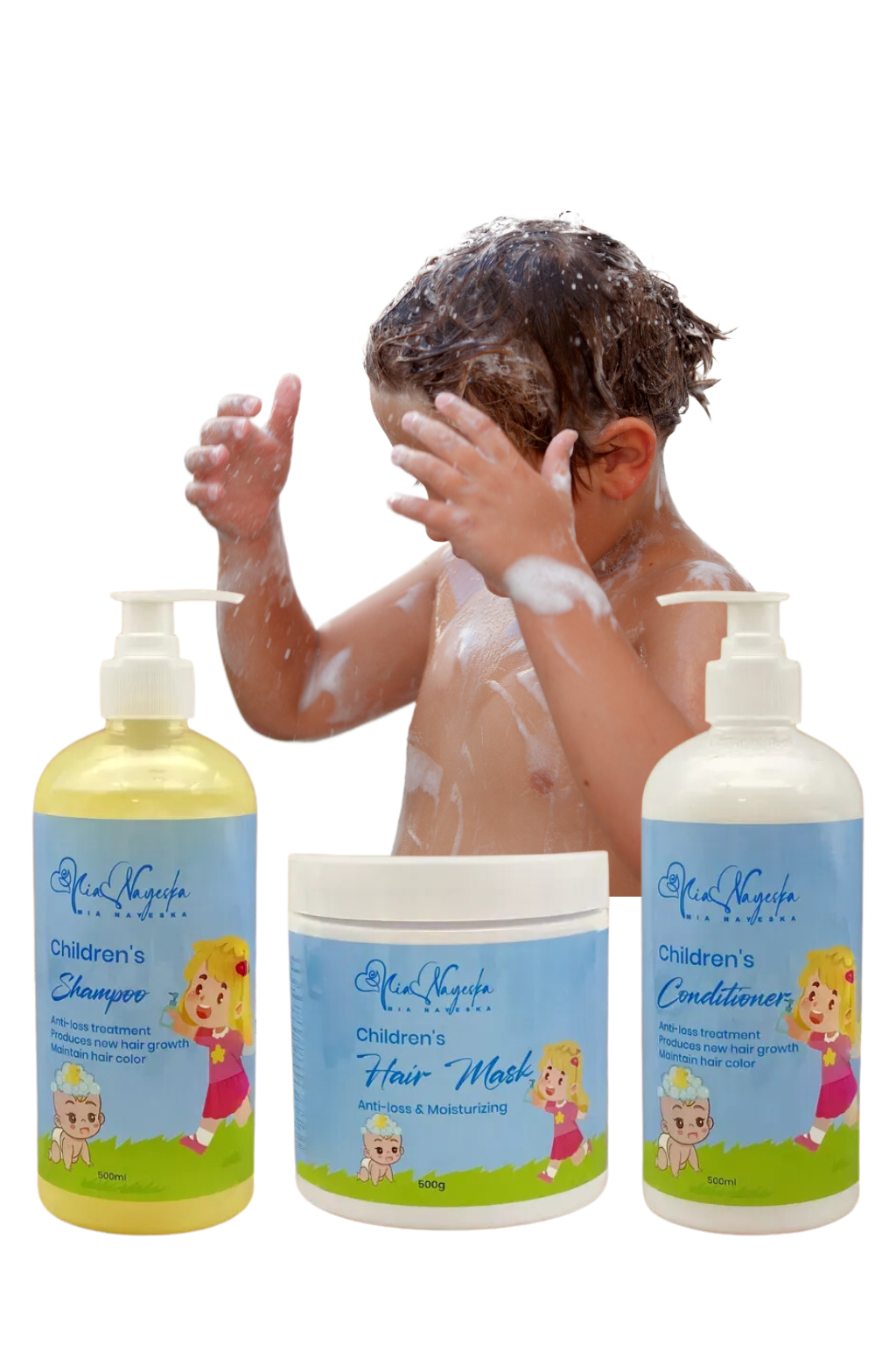 Little Stars Set: Mia Nayeska Gentle Hair Care Trio – Clean, Soft & Happy Hair for Children