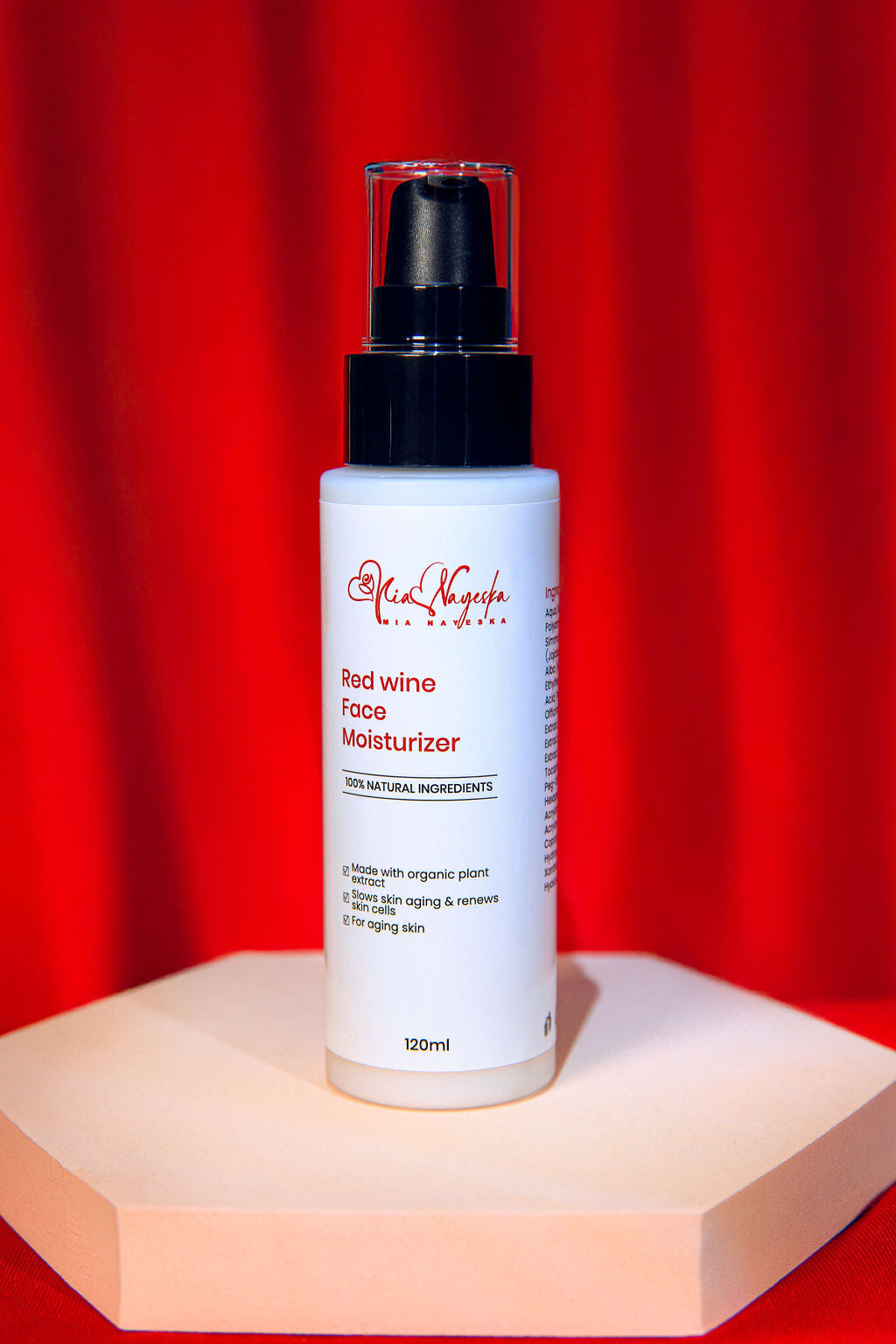 Velvety Glow: Red Wine Face Moisturizer 120ml for Hydrated, Youthful, Rejuvenated Skin