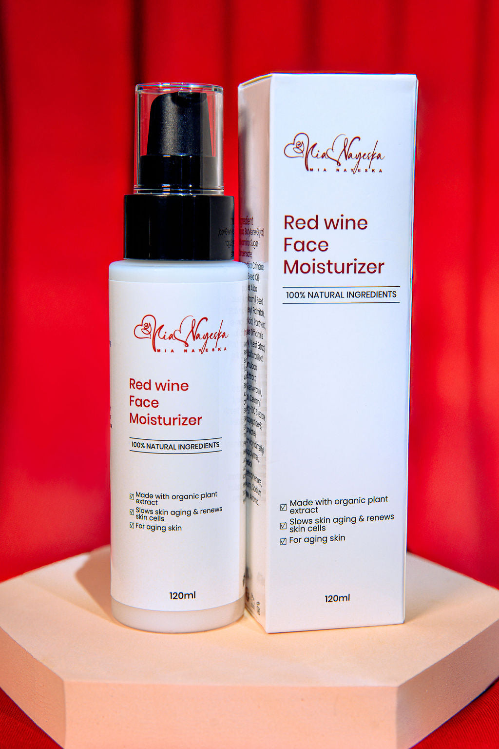 Velvety Glow: Red Wine Face Moisturizer 120ml for Hydrated, Youthful, Rejuvenated Skin