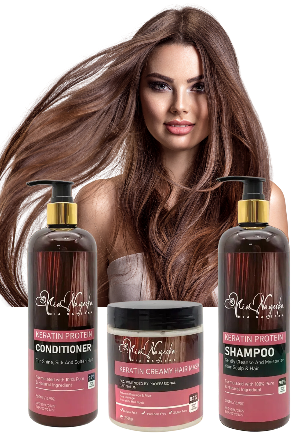 Pure Keratin Bliss: Shampoo 500ml for Smooth, Shiny, Revitalized Hair