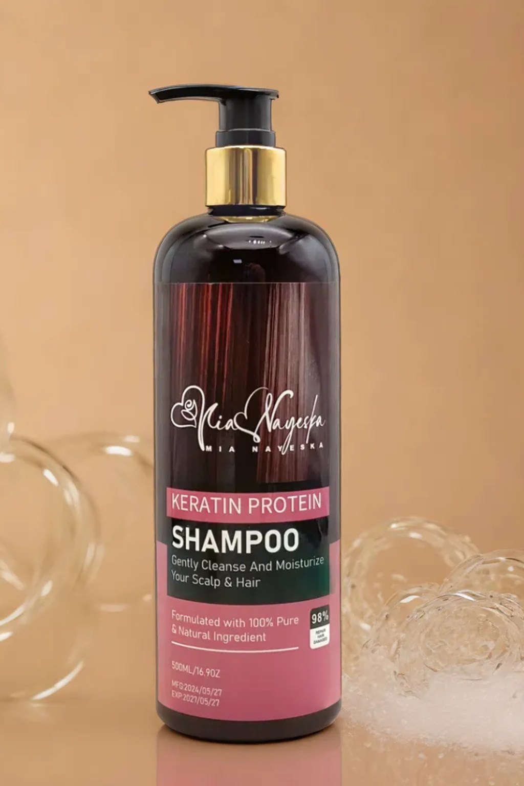 Pure Keratin Bliss: Shampoo 500ml for Smooth, Shiny, Revitalized Hair