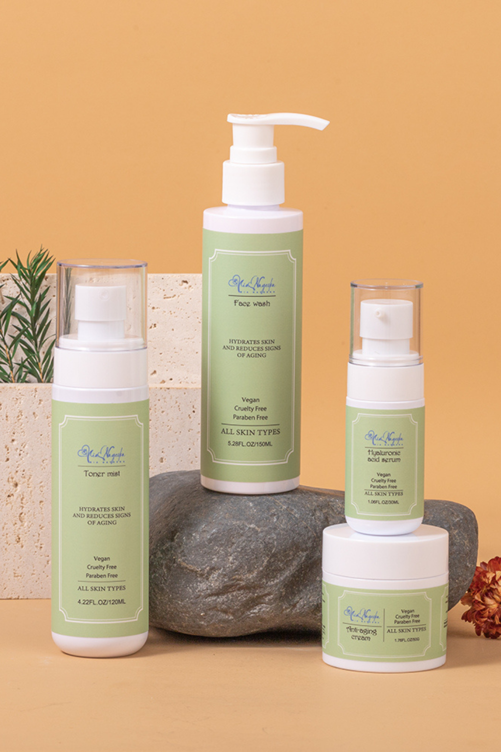 Mia Nayeska Set: Anti-Aging, Vegan Skincare for All Skin TypesSkin Care Set